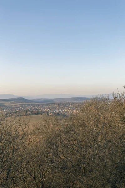 View of the mountains of Buda from Mogyorod — 스톡 사진