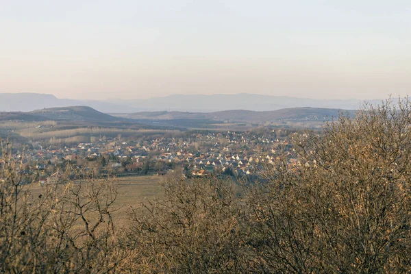 View of the mountains of Buda from Mogyorod — 스톡 사진