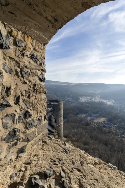 Vista dal Castello di Somosko al confine tra Ungheria e Slo — Foto Stock