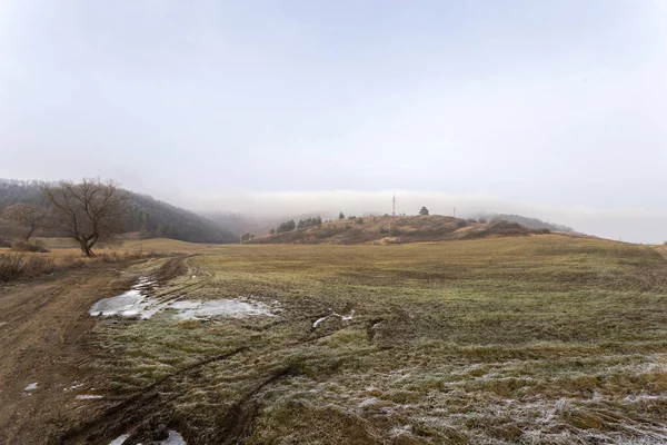Frosty hills on a winter day — 스톡 사진