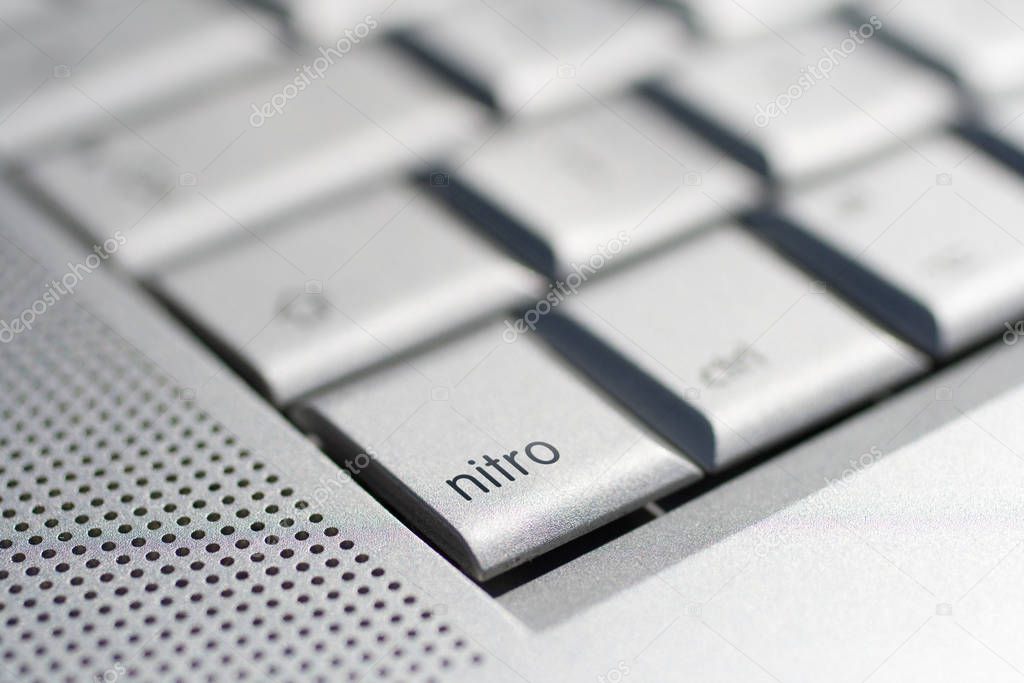 Close up shot of a laptop keyboard with a 