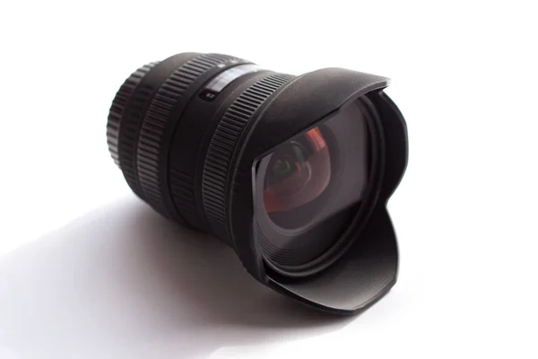 Single-lens reflex camera (slr) lens on white background — Stok fotoğraf