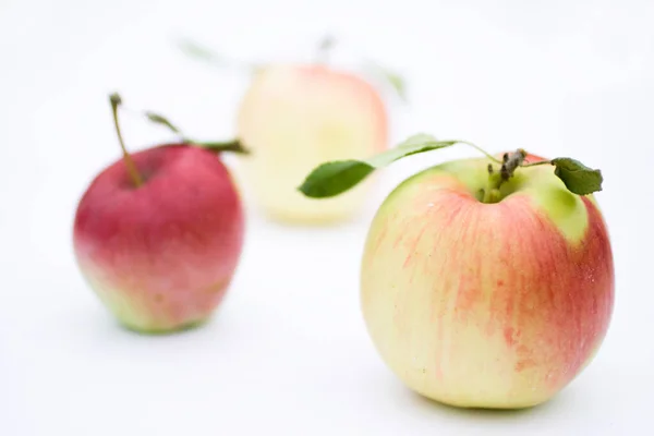 Ζουμερά μήλα απομονωμένα σε λευκό φόντο — Φωτογραφία Αρχείου