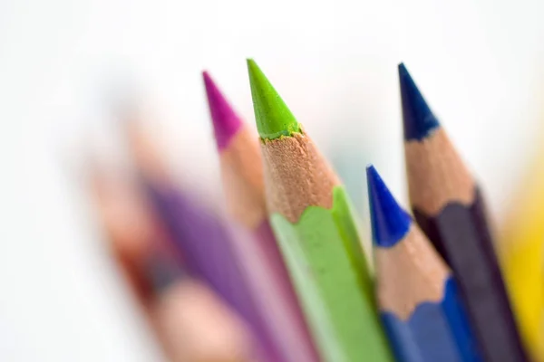 Color pencils with a blurry background — Stok fotoğraf