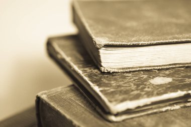 Close up shot of vintage books