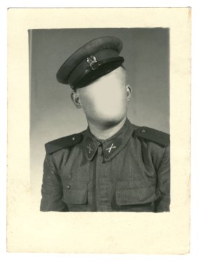 Eski boş surat asker fotoğrafı.