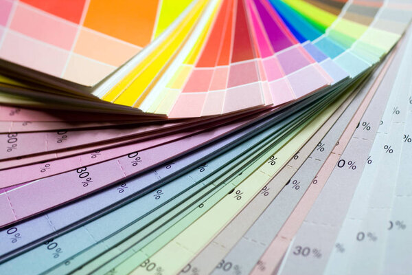 Color print of pantone statistics offset scale