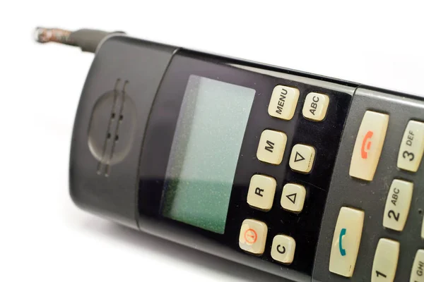 Detailní záběr retro telefon na bílém pozadí — Stock fotografie