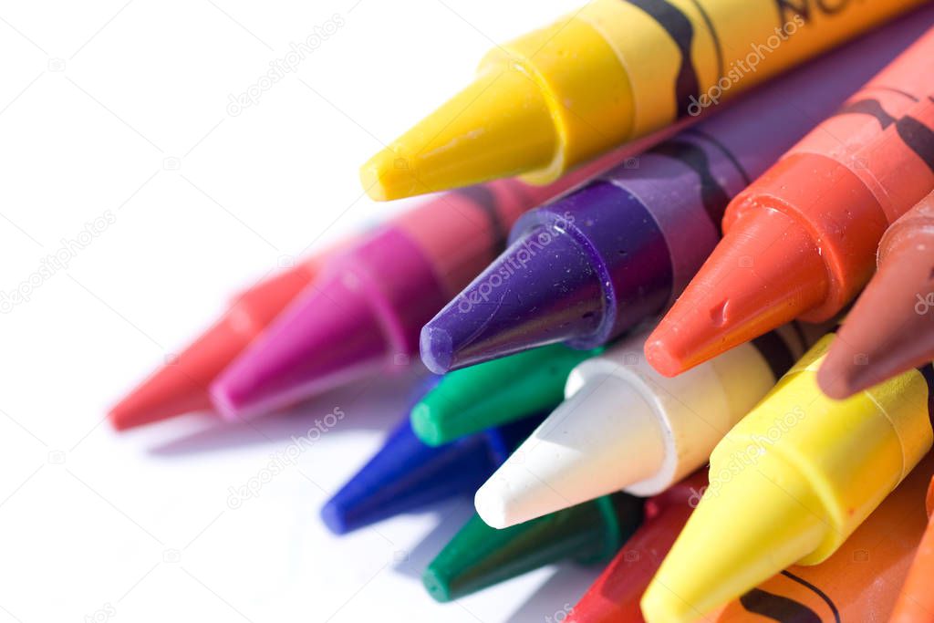 Close up shot of colorful crayons