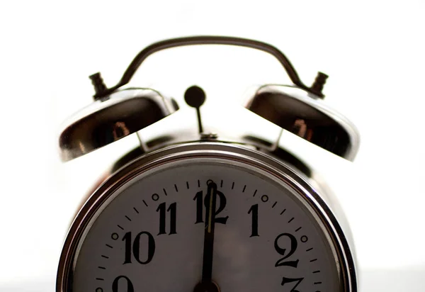 Vintage alarm clock isolated on white background — Stock Photo, Image