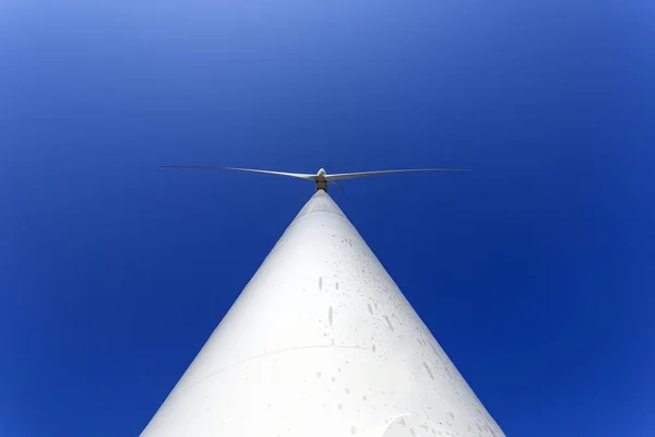 Wind turbine spinning for renewable electricity production — 图库照片