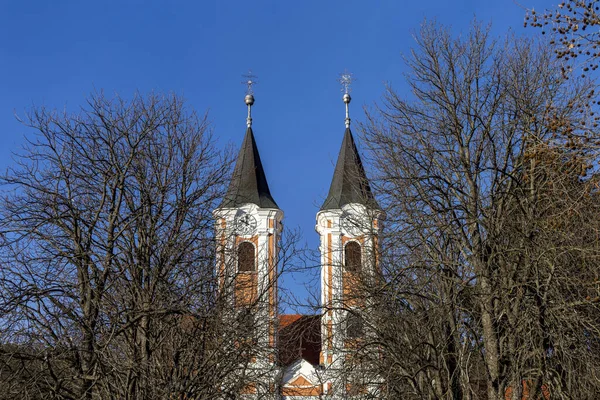 Fasad Mariagyuds Basilika Ungern Solig Vinterdag — Stockfoto