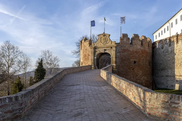 Είσοδος Του Μεσαιωνικού Κάστρου Της Σίκλου Μια Ηλιόλουστη Χειμωνιάτικη Μέρα — Φωτογραφία Αρχείου