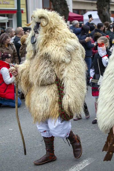 Mohács Magyarország 2020 Busojaras Buso Walking Egy Éves Álarcosbál Mohács — Stock Fotó