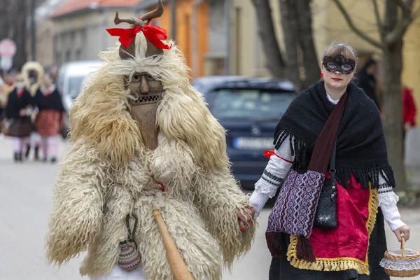 Mohacs Hungary 2020 Busojaras Buso Walking Annual Masquerade Celebration Sokci — 图库照片