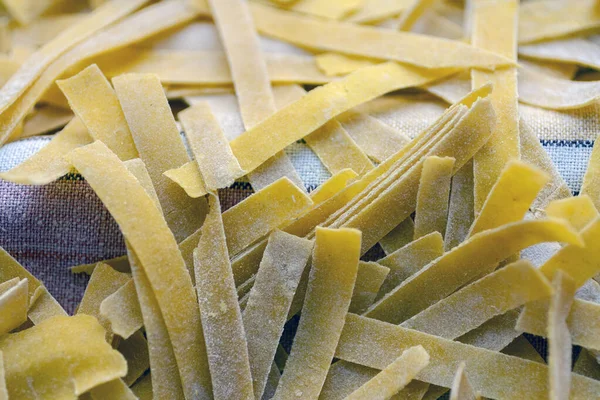 Close Shot Raw Pasta Strips — Stock Photo, Image