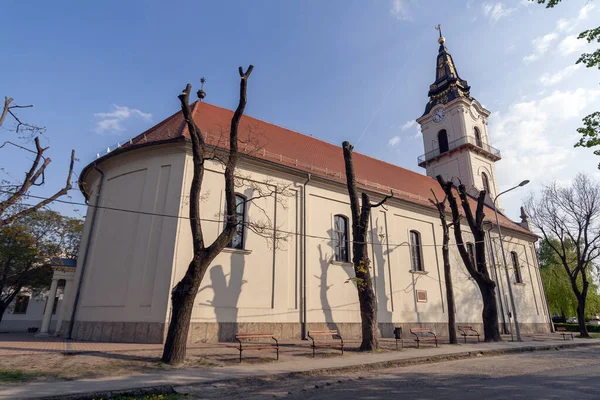 Reformed Church Spring Day Kunszentmiklos Hungary — Stock Photo, Image