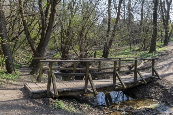 Liten Träbro Buda Bergen Nära Byn Solymar Ungern — Stockfoto