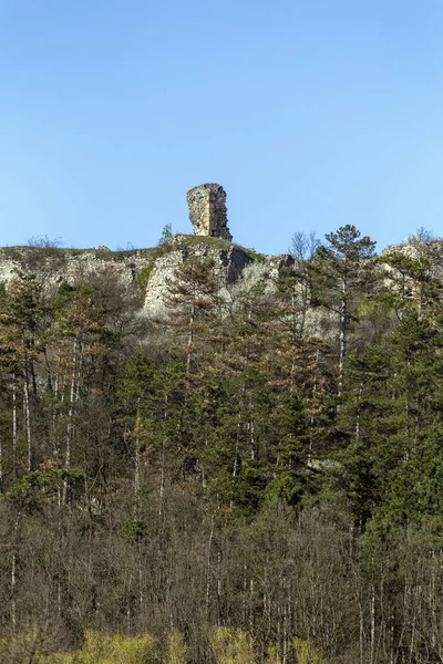 Vzdálený Pohled Hrad Nograd Maďarsku Jarní Den — Stock fotografie