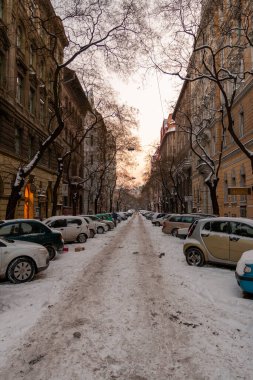 Macaristan, Budapeşte 'de kış yolu