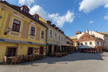 Eğer, Macaristan - 04 26 2020: Eger, Macaristan 'da boş sokak