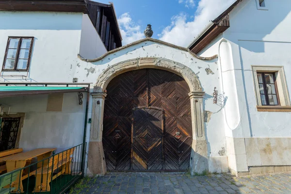 Old Wood Gate Eger Hungary Spring Afternoon — Stock Photo, Image
