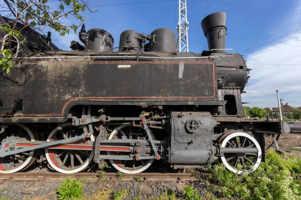 Vecchia Locomotiva Vapore Pusztaszabolcs Ungheria — Foto Stock