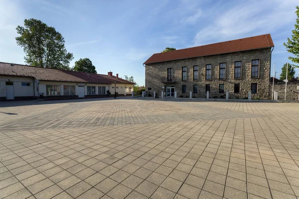 Stora Torget Med Bybiblioteket Beloiannisz Ungern Beloiannisz Grundades Kommunistiska Grekiska — Stockfoto