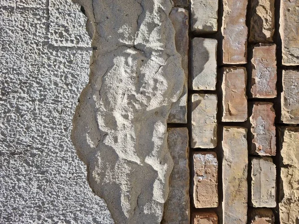 Zerbrochene Mauer Einer Urbanen Straße Bau Und Architektur Risse Beton — Stockfoto