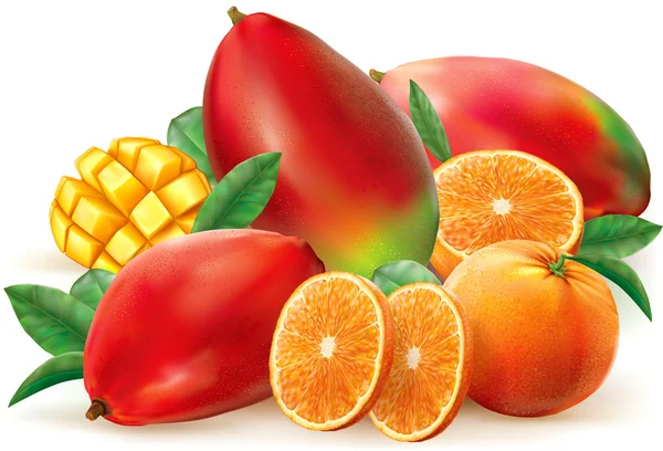 Arancio e mango — Vettoriale Stock