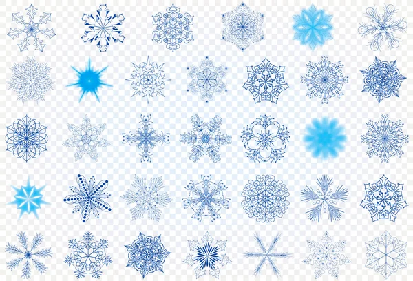 Establecer copos de nieve vector — Archivo Imágenes Vectoriales