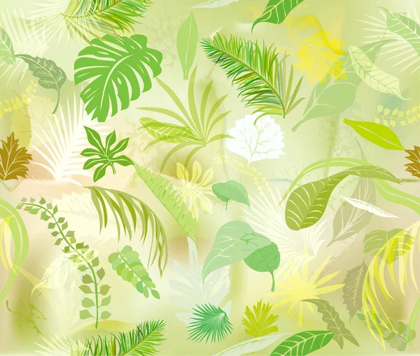 Leaves tropical background — Stock Vector
