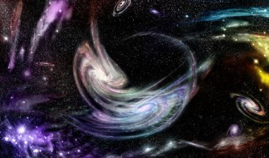 Collision spiral galaxies clipart