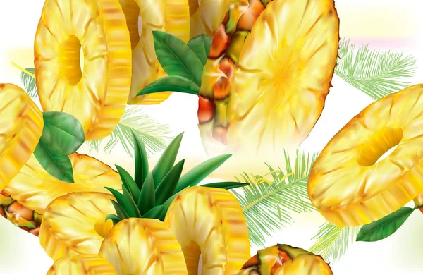 Vector bakgrund med ananas frukt — Stock vektor