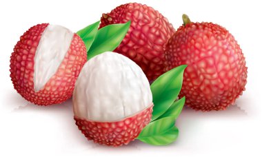 Lychees ve soyulmuş lychee