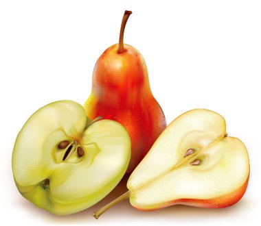 Bütün ve kesme armut ve elma