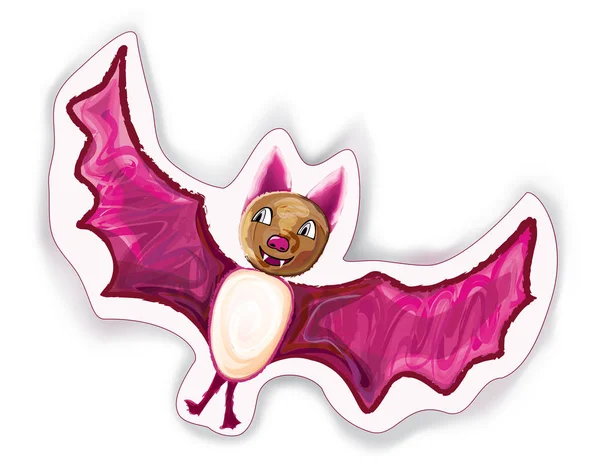 Halloween-Zeichentrickfigur Fledermaus — Stockvektor
