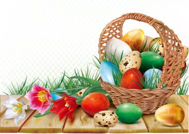 Paskalya yumurtalı sepet