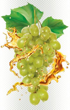 Patlayan beyaz üzümler suları sıçratıyor.