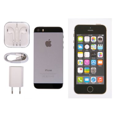 Moskova, Rusya - 27 Eylül 2017: Iphone 5'ler olduğunu Apple Inc Apple tarafından geliştirilen bir akıllı telefon serbest bırakmak yeni iphone 5 ve iphone 5'ler