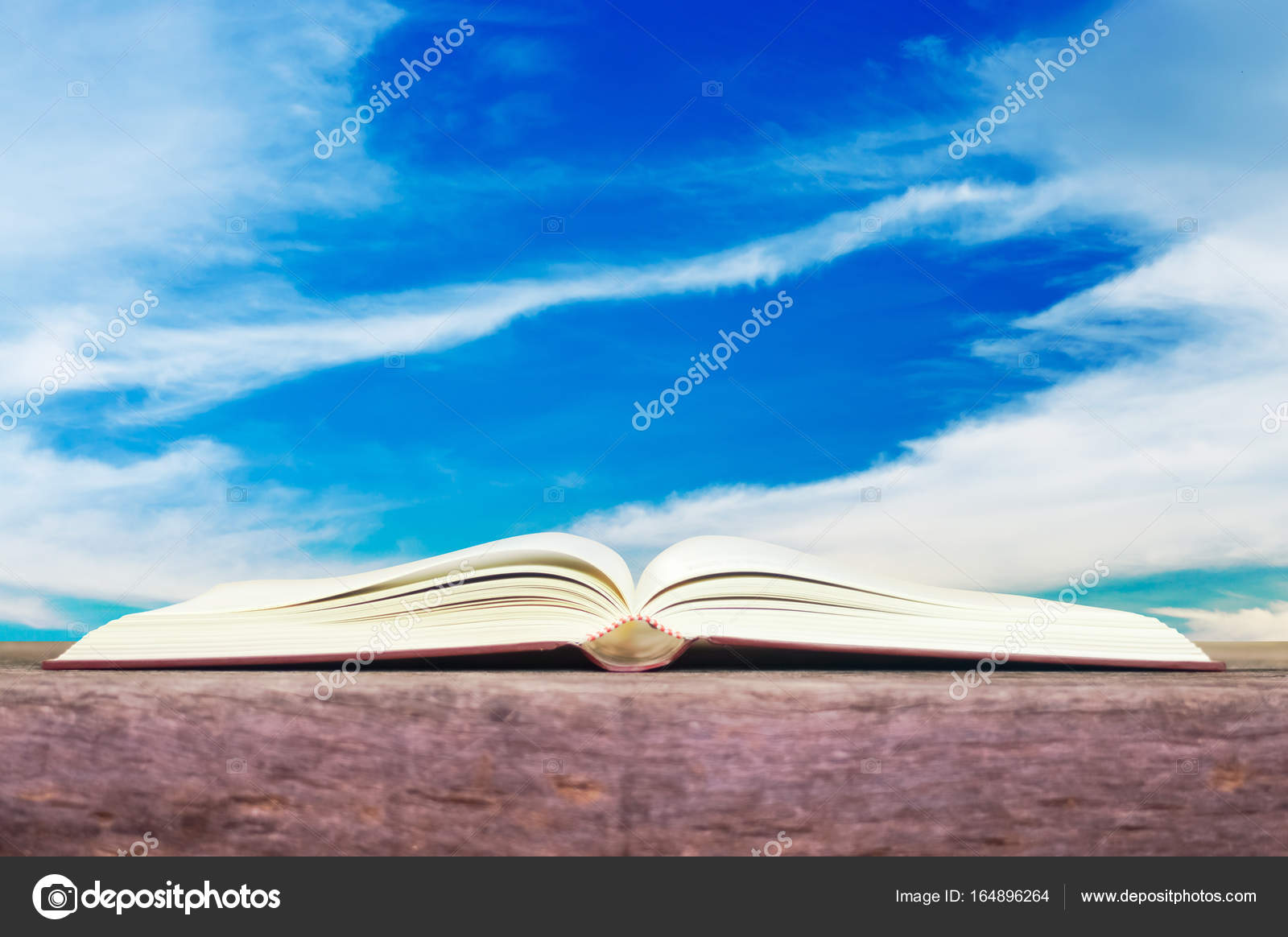 Book And Coffee Cup On Wooden Table Textured With Cloud Sky Book And Coffee Cup On Wooden Table Textured With Cloud Sky Background Selective Focus Vintage Style Photo By Sunshiro