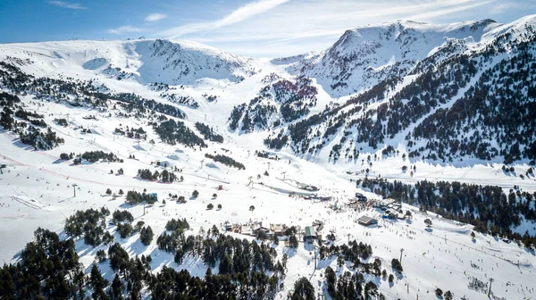 Ośrodek narciarski Andora Grandvalira. Góry Pireneje — Zdjęcie stockowe