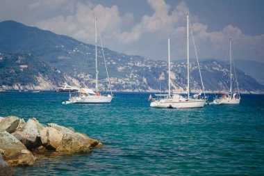 Santa Margherita Ligure. İtalya 'nın Liguria bölgesindeki İtalyan Rivierası' nda Portofino yakınlarındaki İtalyan Rivierası..