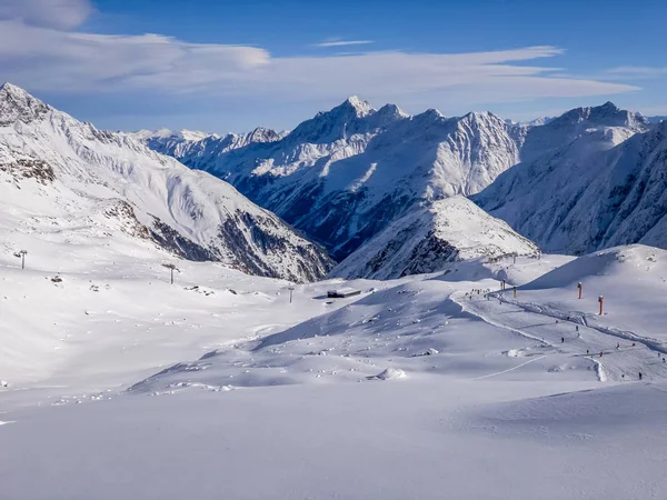 오스트리아의 티롤에 있는스 터 바이 빙하에 있는 스키 리조트 — 스톡 사진