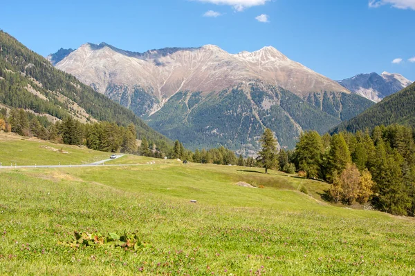 Summer Alpine mountain landscape in Switzerland, near St. Moritz — Stock Photo, Image