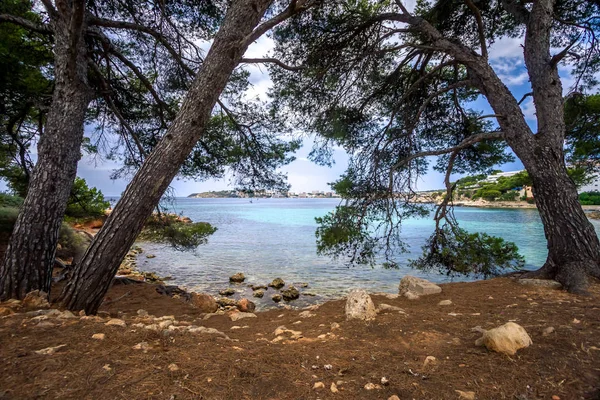 Sea rocky coastline of Punta Negra, southwestern corner of Majorca, Son Caliu, Balearic Islands, Palma de Mallorca, Spain — Stock Photo, Image
