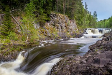 Kivach waterfall in Karelia, Russia. clipart