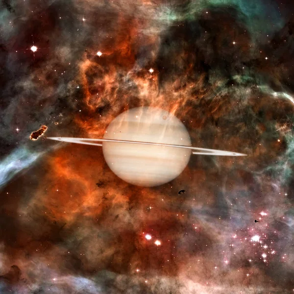 Saturn-planeta układu słonecznego. Elementy tego obrazu dostarczone przez NASA — Zdjęcie stockowe