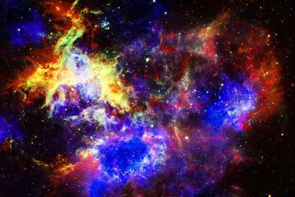 Όμορφος γαλαξιακός φόντο Νεφέλωμα, stardust και φωτεινά αστέρια. — Φωτογραφία Αρχείου