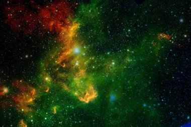 Milyarlarca galaksi evrende. Soyut uzay arka plan.